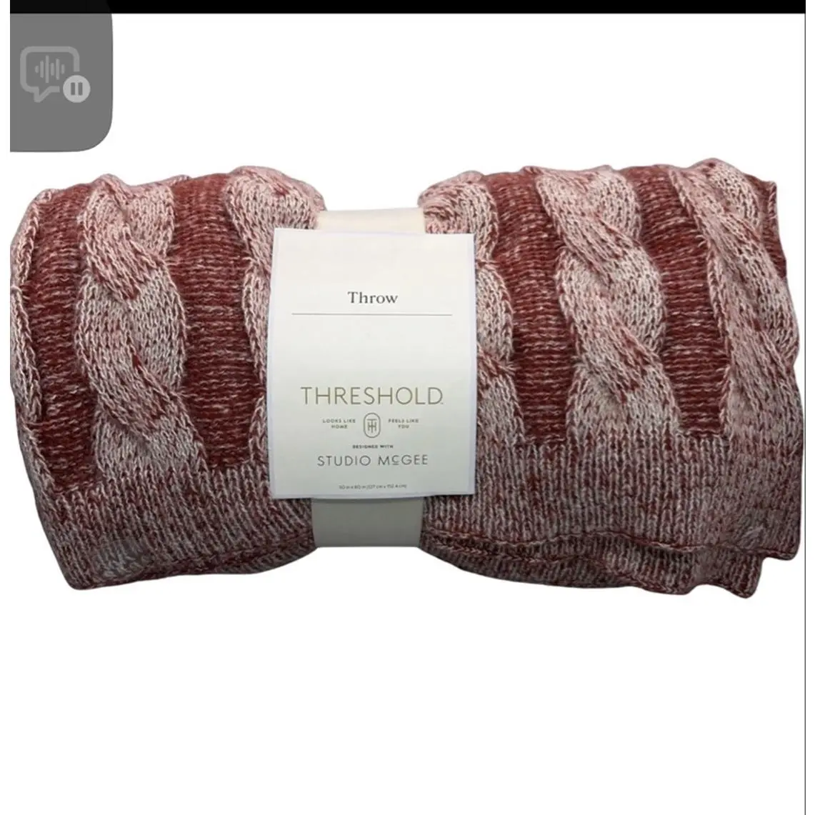 Studio McGee Threshold Burgundy Knit Throw Blanket Cozy and Soft for Home Decor