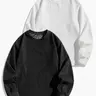 Men’s corduroy crewneck sweatshirt for spring and autumn, loose drop-shoulder fit, soft, breathable, warm, and comfortable.