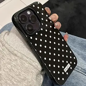 Anti-Drop Shockproof Jelly Tpu Phone Case Protector, Casing, Full Screen Polka Dot Design, Soft Protective Cover for iPhone 11-17 Pro Max