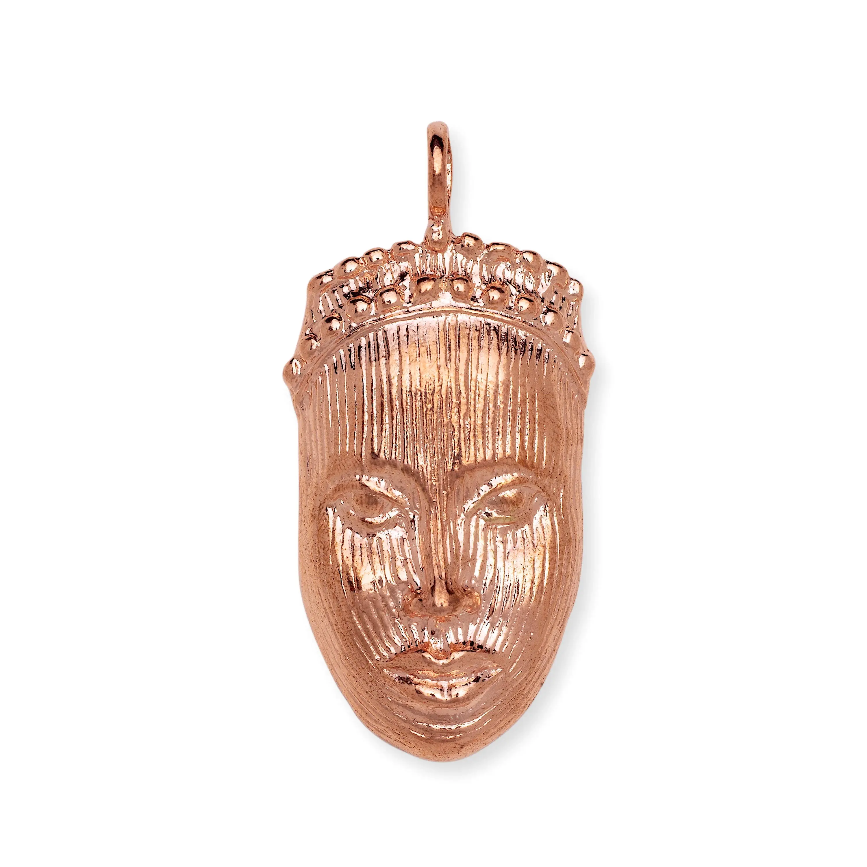 99.99% Pure Copper African Tribal Mask Fashion Pendant - Artisan Crafted Unisex Handmade Jewelry Charm for Necklaces, Cultural Heritage Lovers, Made in USA, Gift Box Included