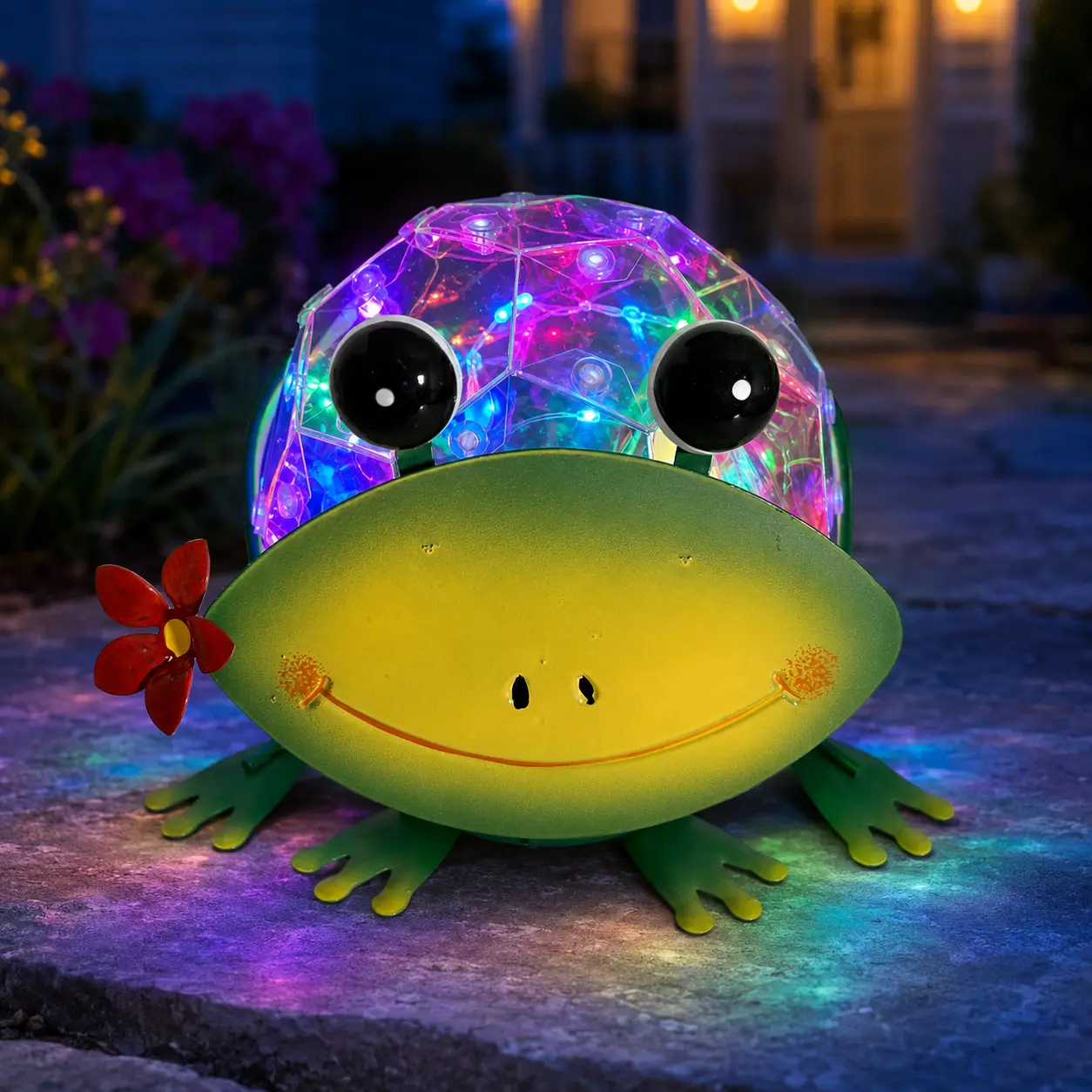 Color-Changing Frog Garden Decorative Lights, Outdoor LED Color-Changing Animal Ball Lights, Cute Frog Garden Mood Lights, IPX4 Waterproof, Suitable for Decorating Yards, Porches, Patios, Lawns, Pond Sides, and Flower Beds