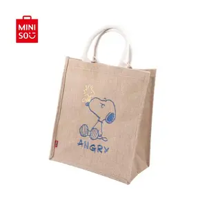 Large Snoopy Series Jute Tote Bag, Durable & Eco-Friendly, Stylish Peanuts Design for Daily Use, Beach, Shopping, and Travel, Perfect Gift for Snoopy Fans