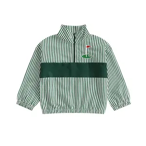 Toddler Boy Shirt Casual Golf Embroidery Striped Half Zipper Long Sleeve Tops for Kids Fall Clothes