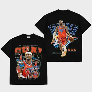 Shai Gilgeous-Alexander Premium Cotton T-shirt, SGA Fan T-shirt, Thunder Fans Clubs T-Shirt, Basketball Graphic T-Shirt, Basketball Lover Gift, Basketball Game Day Outfit.