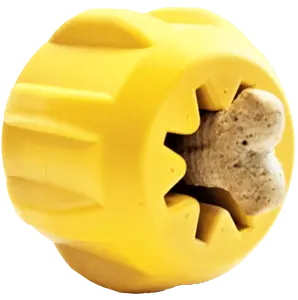 Gear eDispener Durable Rubber Treat Holder and Chew Toy for Dogs - Large Size 3" Diameter 2.5" Tall - FDA Compliant Non-Toxic Natural Rubber - Dishwasher Safe - Veterinarian Approved - Made in USA