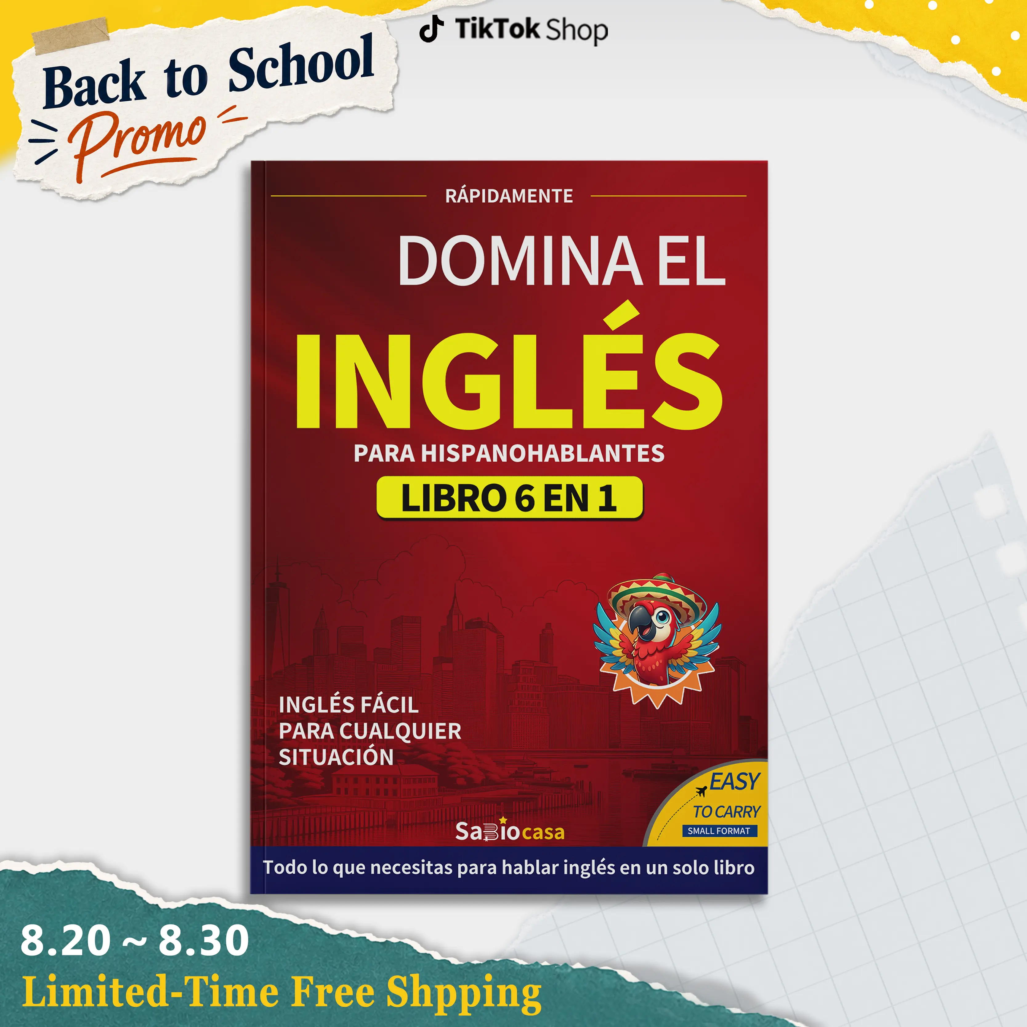Dominate English 6 Books in 1 with Audio for Spanish Speakers A Powerful Learning System for Beginners and Real Life Communication (Spanish Edition),Learn Anytime Anywhere,Spanish Speaker,Listening Practice