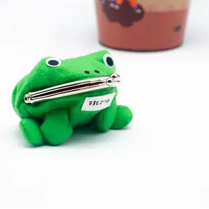 Cartoon Frog Design Cute Coin Purse with Zipper and Gift Bag Ideal for School and Outdoor Use Creative Gift for Friends Fashionable Card Holder