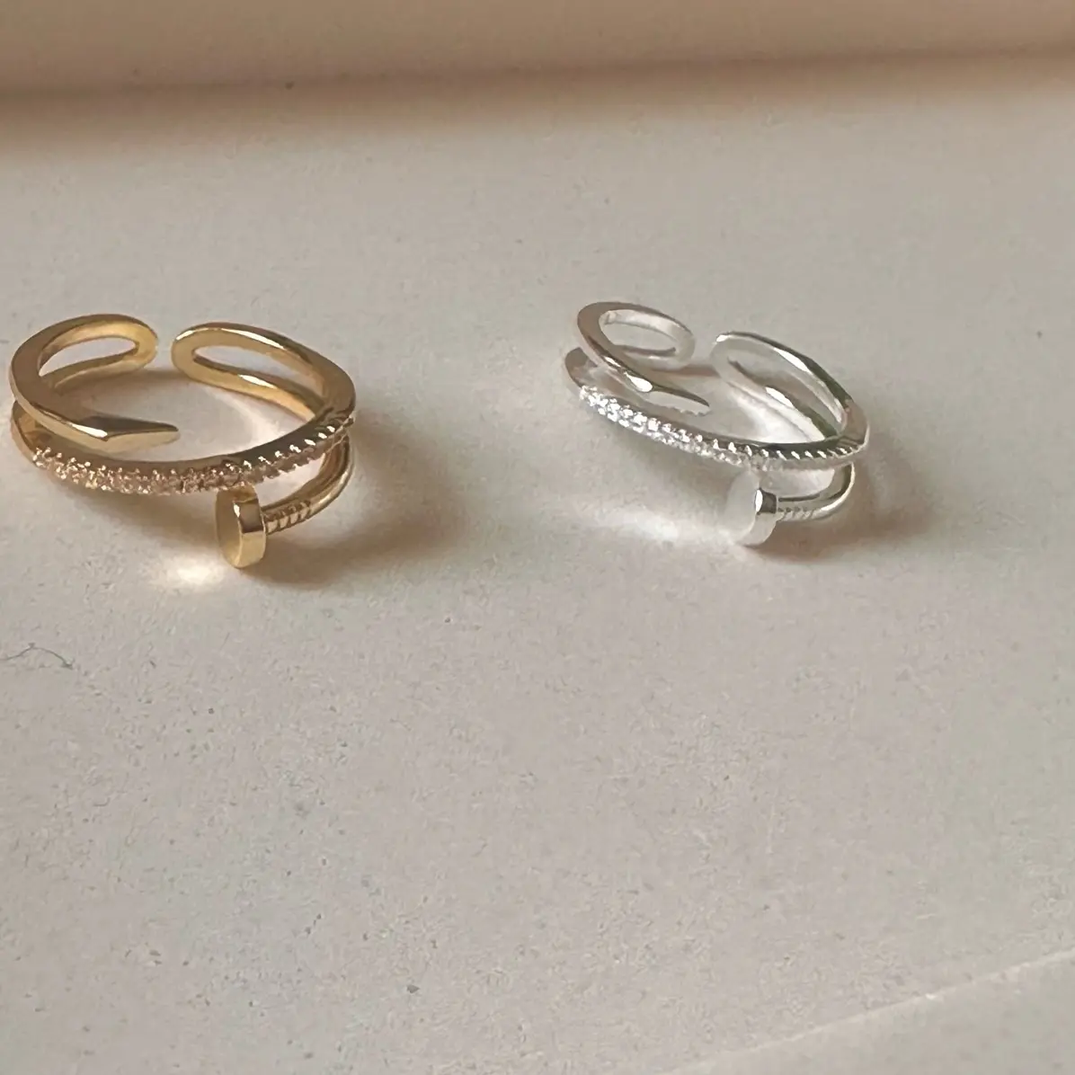 Gold Adjustable Nail Ring