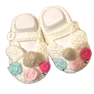 Unisex Crochet Booties with Customizable Colors & Button Detailing Round Toe Footwear for Girls Women Slipper Cozy Stylish Shoes