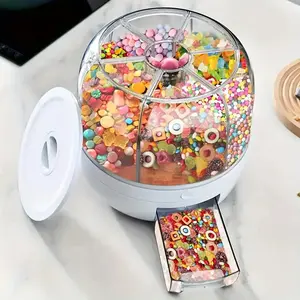 Vintage Style Candy Dispenser, 1 Count Multi-grid Candy Storage Box with Lid, Candy Dispenser for Home Kitchen, Kitchen Storage Container, Utensils