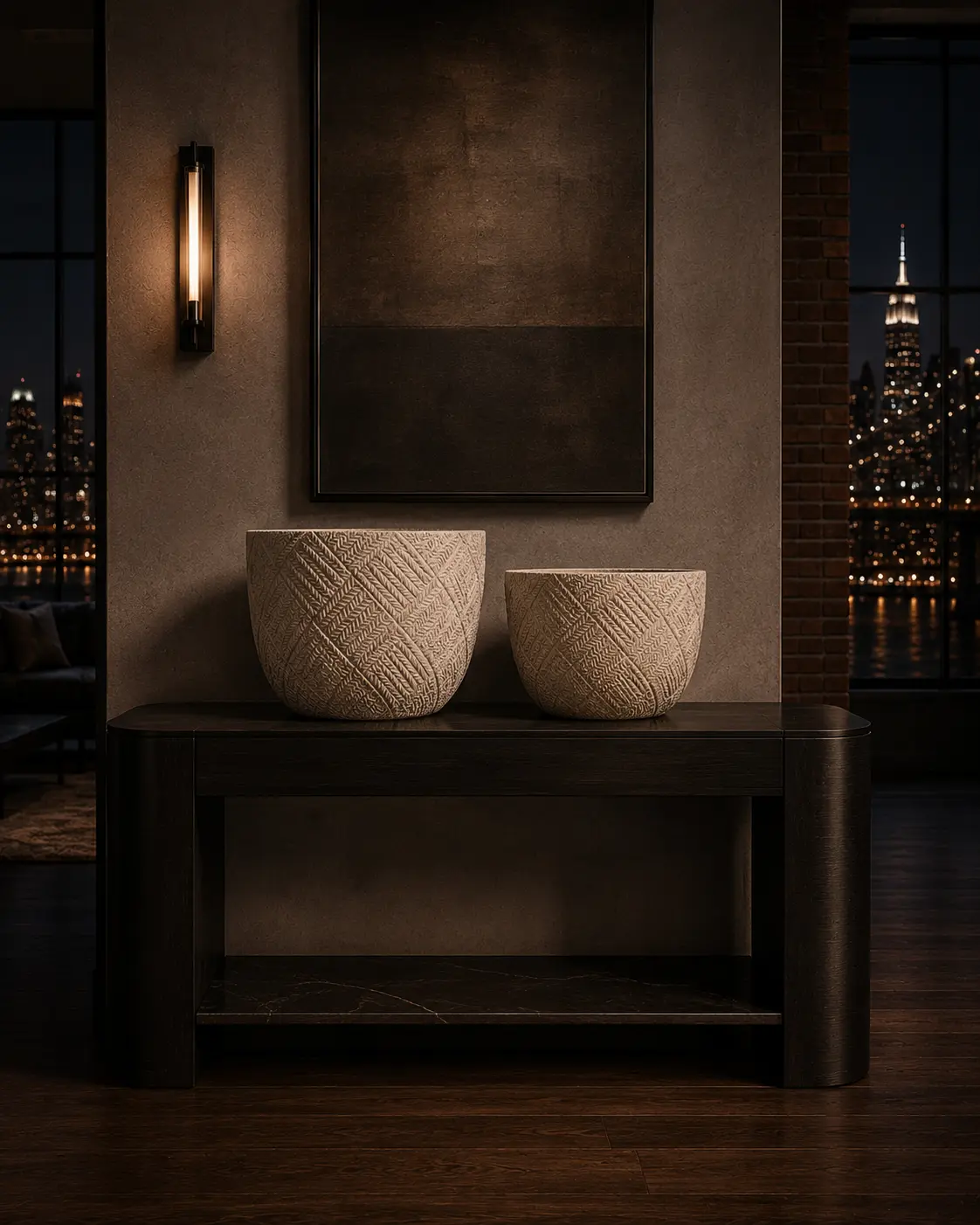Round Concrete Jungle Planter (Set of 2)