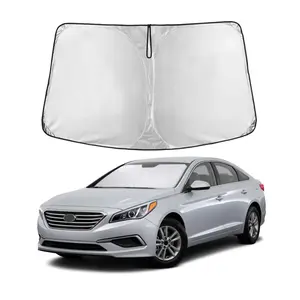 EcoNour Windshield Sunshade for Hyundai Sonata 2020-2025 - 240T Silver-Coated Polyester UV & Heat Protection Foldable Sun Visor Reflector Blocks 99% UV Rays - Custom Fit for All Trims, Uv Protection