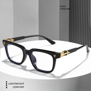 Square Blue Light Blocking Glasses for Women Men, Ultra-Lightweight Computer Gaming Glasses, Anti Eye Strain UV Protection Retro Eyewear