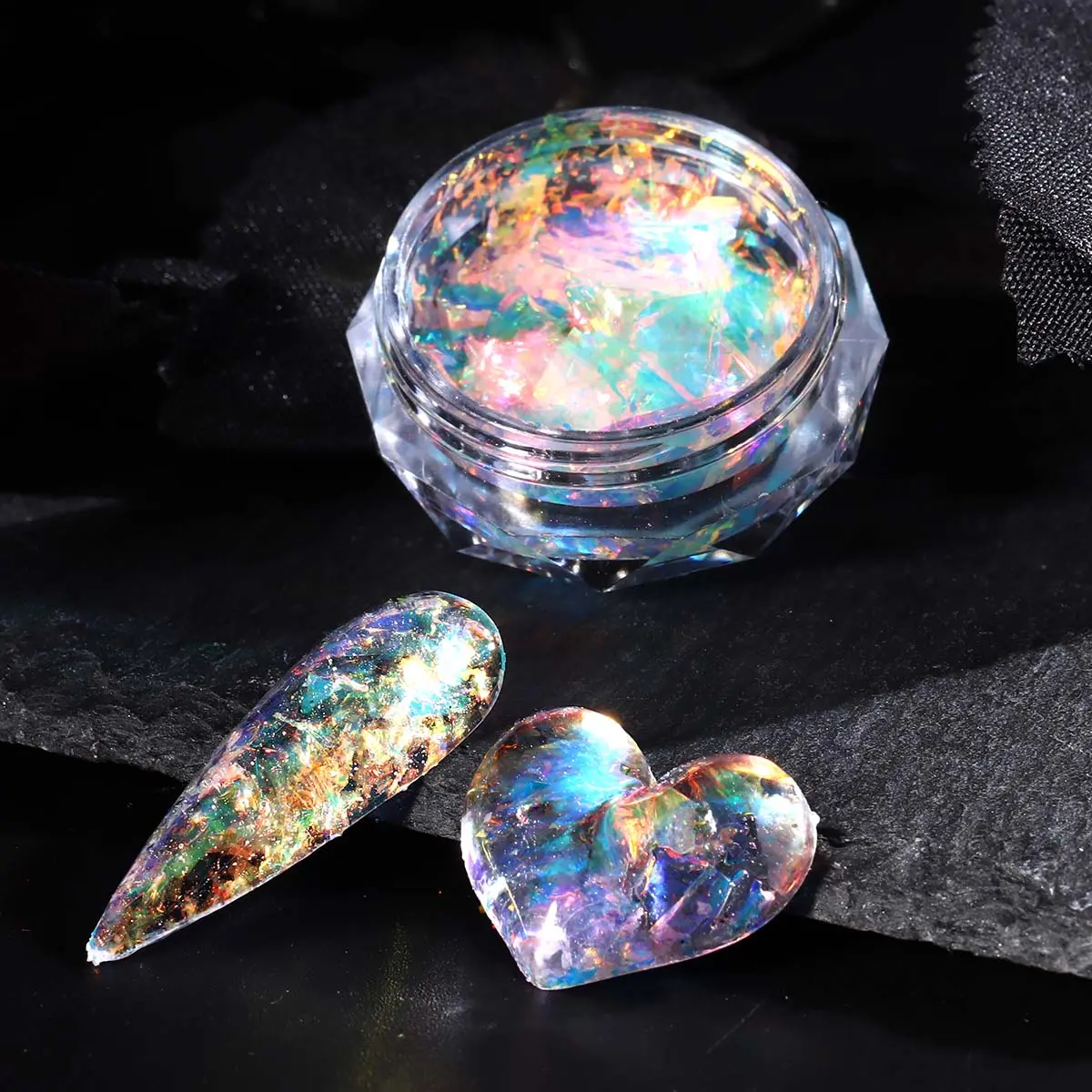 Rainbow Opal Nail Sequins, Shimmering Color Changing Film Material, Bright Transparent Dragon Scale Sparkles, DIY Nail Art Salon, Manicure Gift for Women, Unique Material, Shimmering Thin Film Material, Nail Glitter, Iridescent Glitter, Nail Art Supplies