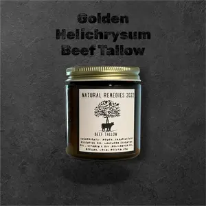 Golden Helichrysum Beef Tallow Face Cream - Natural Remedies 2022 LLC - Rich in Fatty Acids & Vitamins A D E K - Deep Hydration & Skin Repair