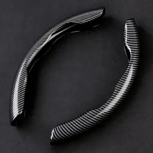 Universal Non-Slip Carbon Fiber Steering Wheel Covers Decorative Cover Laser Pattern Design Protective Auto Interior Accessory