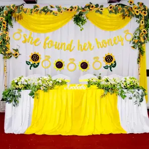 LaVenty She Found Her Honey Bee Banner Garland Bee Sunflowers Garland Banner for Bridal Shower Bride to Be Party Decorations Gold Glitter Wedding
