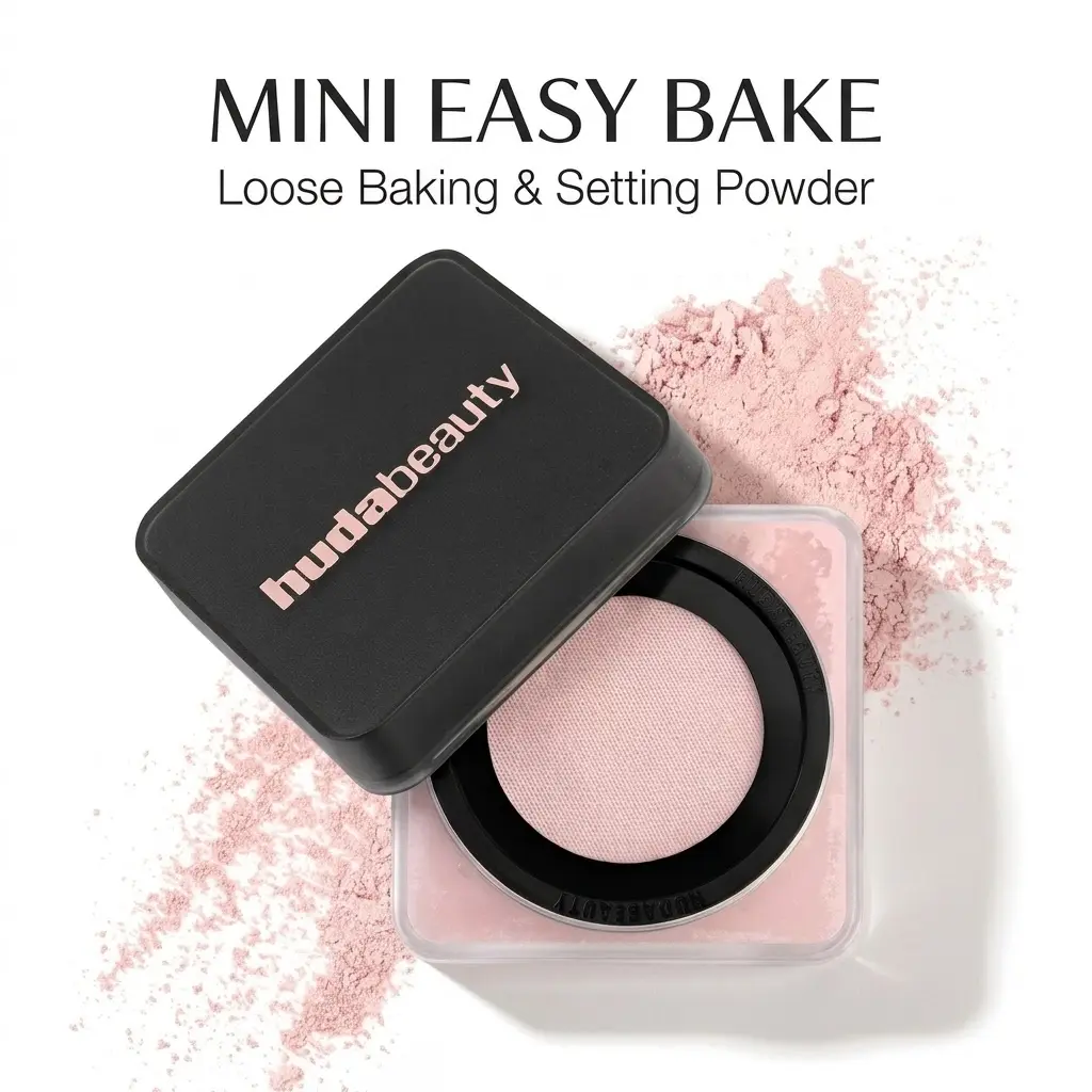 HUDA BEAUTY Mini Easy Bake Loose Baking & Setting Powder - Airbrushed Matte Finish, Blurring Under Eye & Oil Control