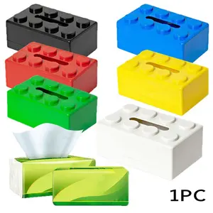 Creative Building Block Paper Towel Holder, Living Room Toilet Bathroom Napkin Box, High-End Desktop Paper Towel Storage, Bathroom Organizing Accessories
