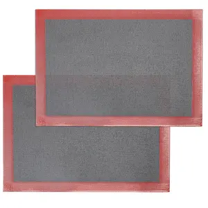 Silicone Baking Mat with Microperforated, 2 PCS Perforated Baking Mats/Oven Liners for 13" x 18" Half Sheet Pan, Reusable Air Mesh Silicone Mat for Cookie/Eclair/Bread/Pizza/Pastry