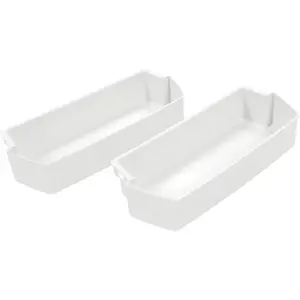 HECASA 2187172 WP2187172 Refrigerator Door Shelf Bin Compatible with Whirlpool Roper Kitchenaid Kirkland Refrigerator Door Bin Lightweight White PS986890 AP3853103 PS328468 Replacement only 2PCS