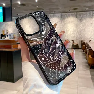 Phone Case for iPhone  17 Air 16 Plus 15 Pro Max 14 13 12 11 Oil full of western elements Pattern Non-Yellowing Shockproof Soft Silicone Transparent Cover,Makes a great gift for friends or family.