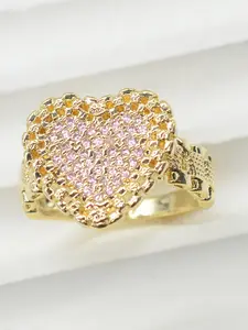 Women's Heart Zircon Ring, Fashionable Daily Wear Jewelry, Vintage Elegance Accessory for Parties, Anniversaries, Birthdays, Christmas, Cluster Rings