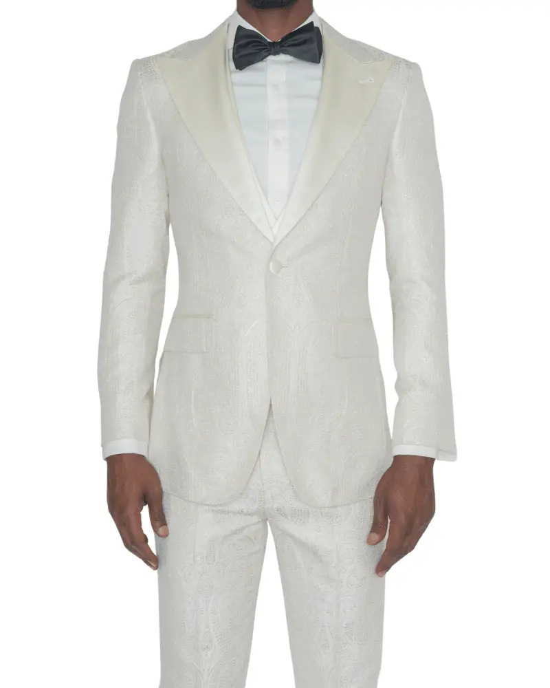 Brock Cream Jacquard Tuxedo