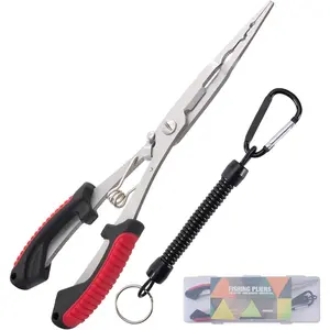 Saltwater Fishing Pliers - Stainless Steel  Nose Pliers, Hook Remover & Line  with Non-Slip Handle, Fishing Tool for Freshwater & Saltwater