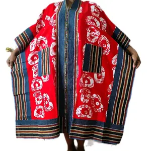 Unik Size Kimono Below Knee Length Boubou Women's New Fashion Dress Ankara Cotton Tie and Dye Design Ideal for Daily Wear Elegant Womenswear Fashion Fit Casual Summer