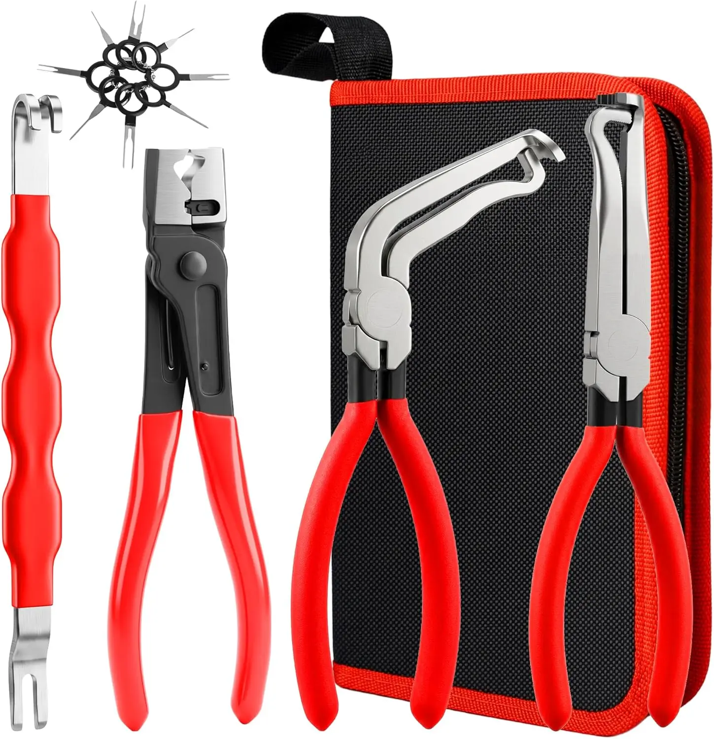 5PCS Electrical Disconnect Pliers Kit | Automotive Electrical Connector Removal Tool, Hose Clamp Pliers with Storage Box for Cars, Trucks, SUVs