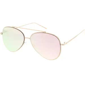 Mirrored  Aviator Sunglasses for Women with Flat Mirror Lens 58mm