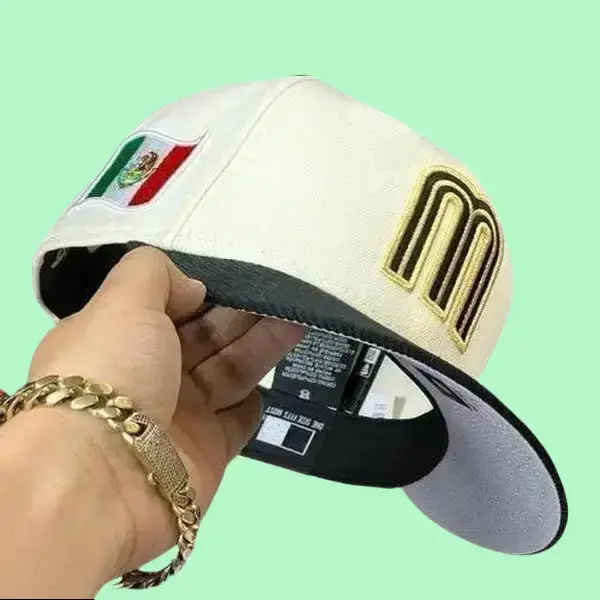 Unisex Black Embroidered Letter M Snapback Hat Adjustable Outdoor Streetwear Baseball Cap