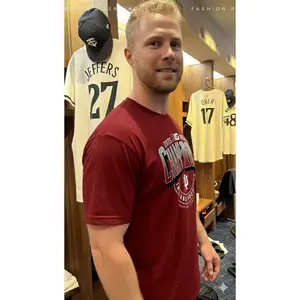 Football Merch - Indiana Red 2025 Big Ten Football Champions Locker Room Cotton Unisex T-Shirt (Sweatshirt, Hoodie)