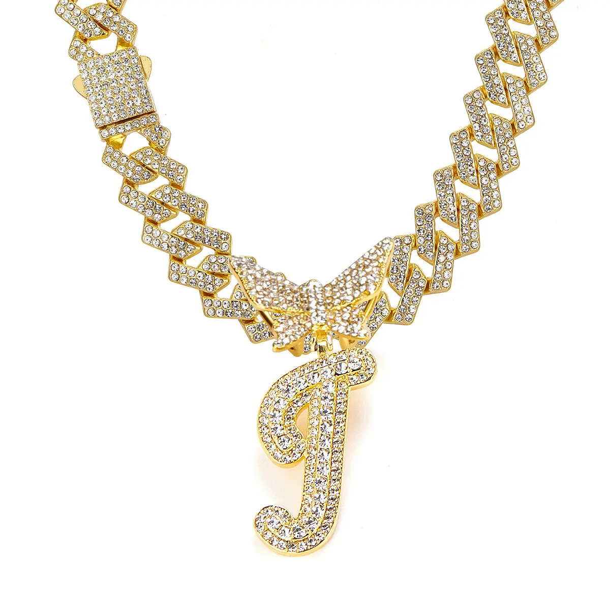 Golden letter necklace J