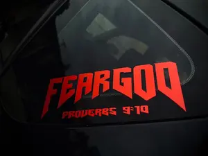 [BIG SIZE]-Driven in Faith Fear God Proverbs 9:10 High quality Car decal / Sticker Trucks & Computers Perfect Gifts Decorative Religious Message