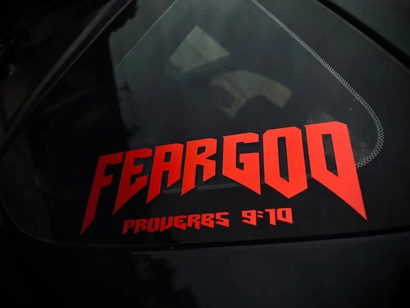 [BIG SIZE]-Driven in Faith Fear God Proverbs 9:10 High quality Car decal / Sticker Trucks & Computers Perfect Gifts Decorative Religious Message