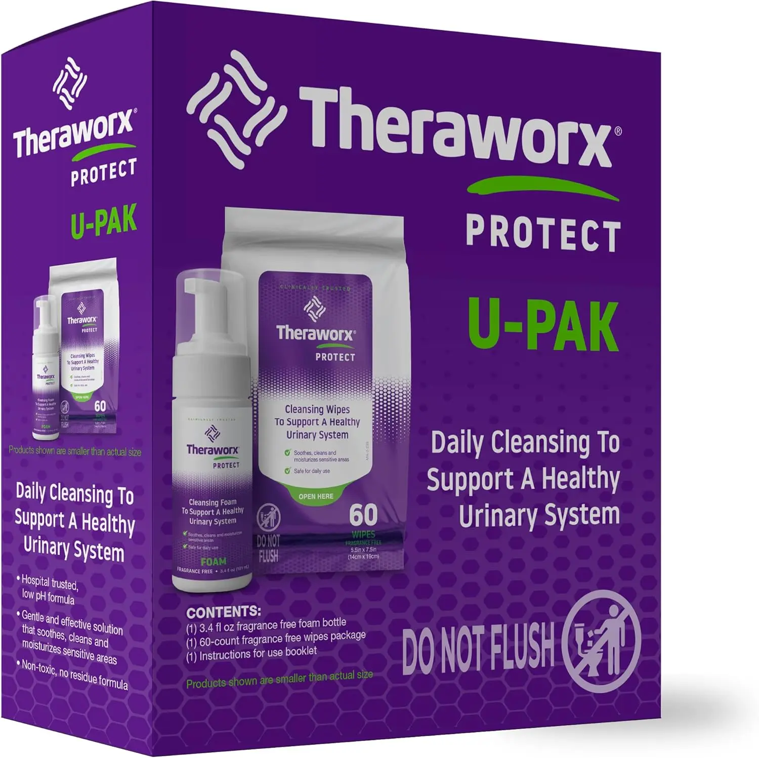 Theraworx Protect U-Pak - Daily Cleansing Kit To Help Support A Healthy Urinary System (Pack of 1)