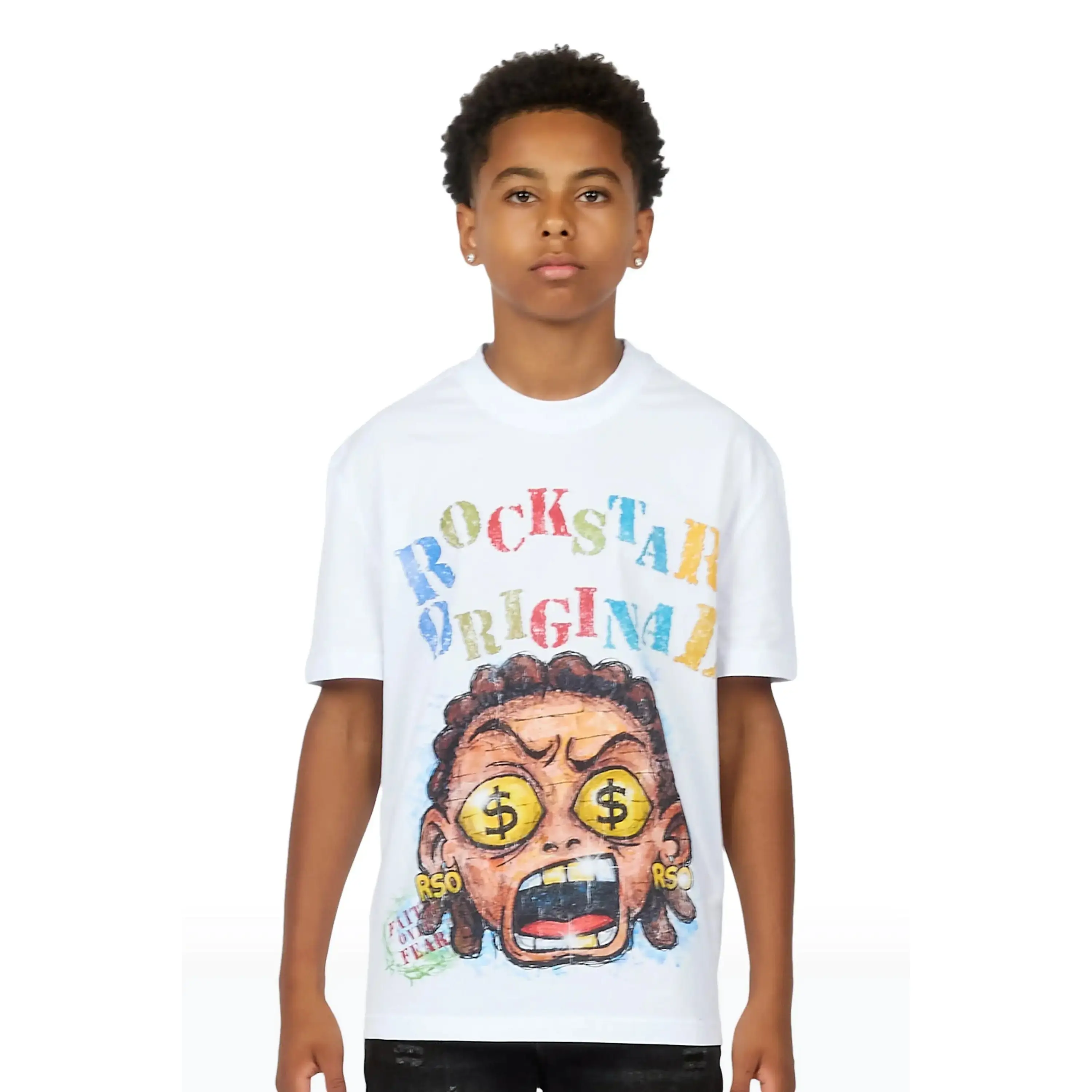 Boys Jagger White Graphic T-Shirt