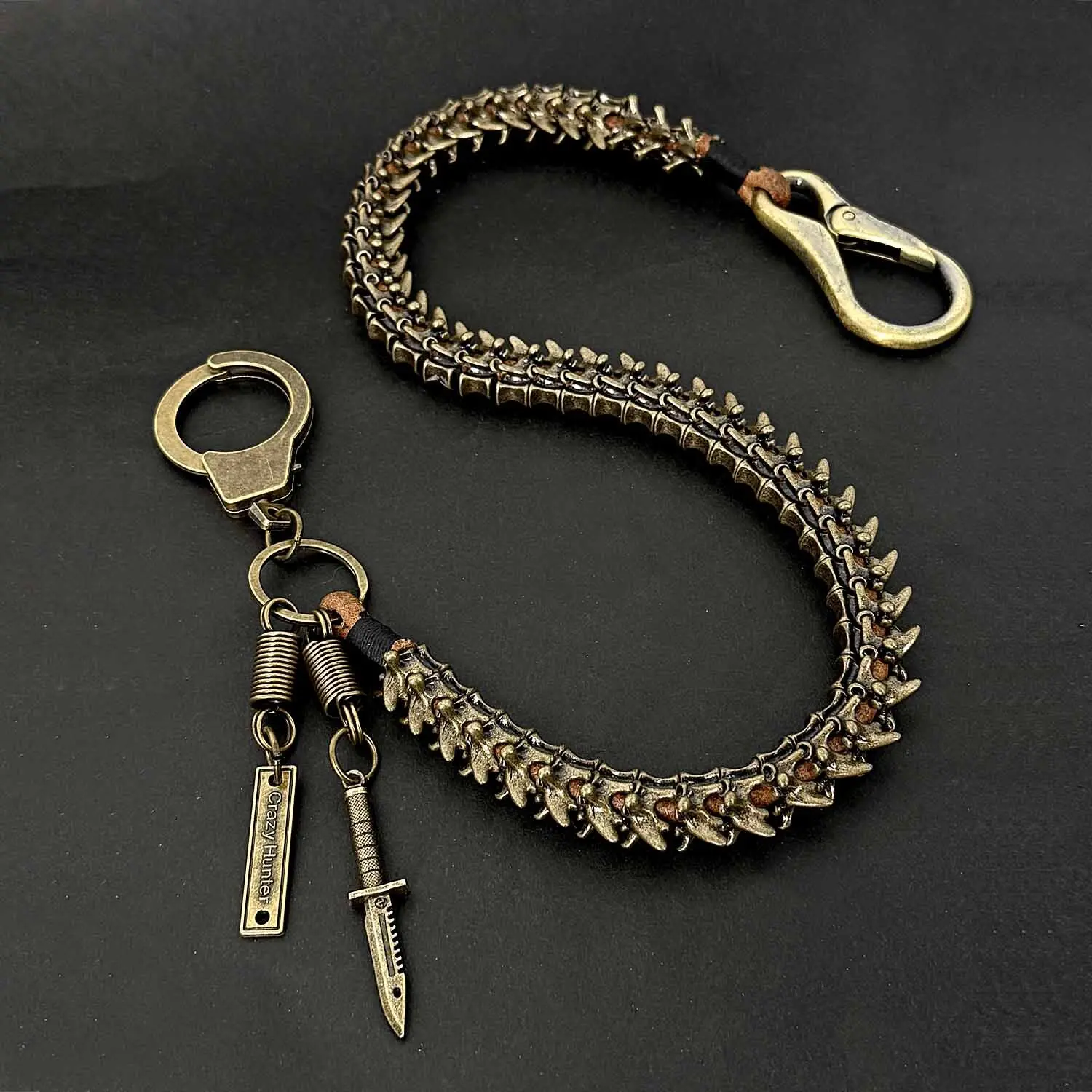 Vintage Punk Rock Biker Jeans Pants Chain Studs Keel Key Chain Wallet Chain Mens
