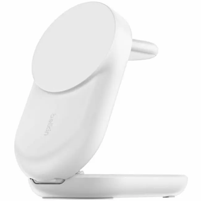 Belkin 25W 3-in-1 Foldable Magnetic Qi2 Standard Inductive Wireless Charger for Smartphone Users, Smartphones, AirPods, Smartwatches (White)