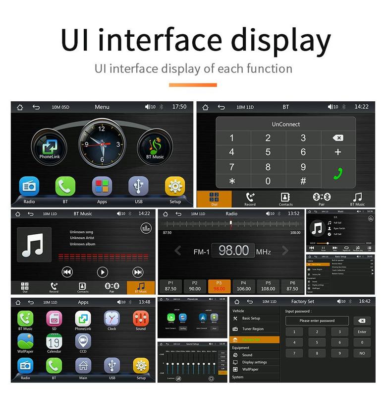2025 Upgraded Carplay Screen for Car - Portable 7 Inch Touch Screen with Bluetooth, FM Radio, HD Display, 90° Adjustable Angle, No AUX