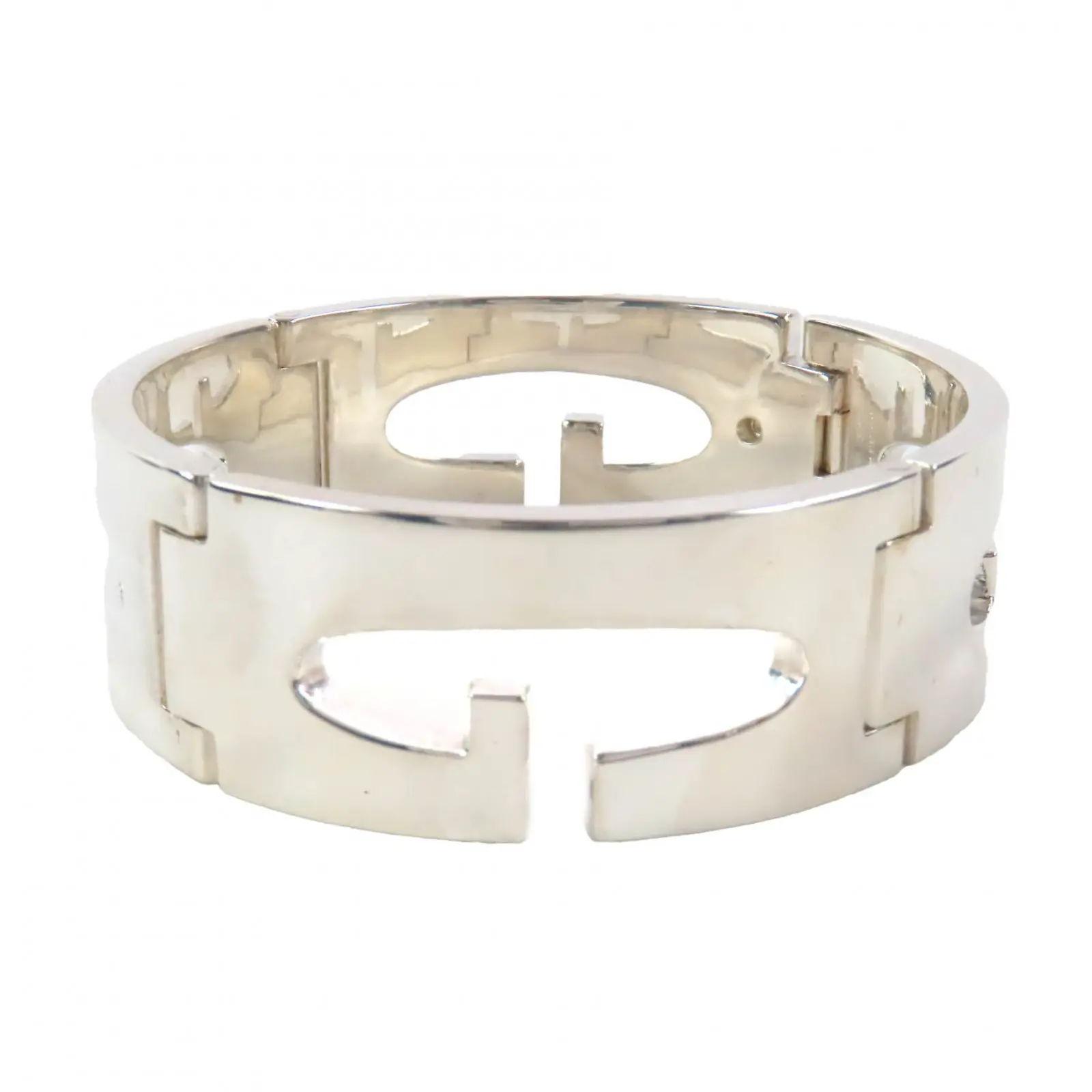 Pre-owned GUCCI Sterling Silver 925 (Ag925) Small Leather Goods Silver 925 Bracelet