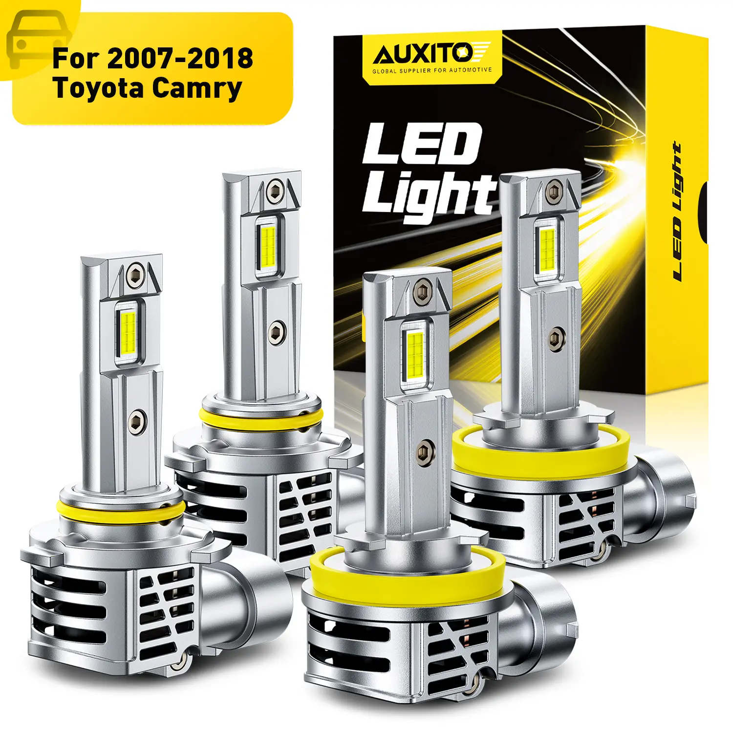 For 2007-2018 Toyota Camry LED Headlight Bulbs -9005 High Beam+H11 Low Beam LED Bulbs,48000LM 6500K Cool White,60,000Hrs Long Service Life with Cooling Fans,No error,CANBUS Ready,No Flickering, Plug and Play