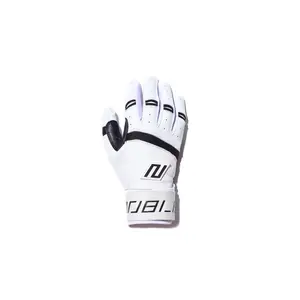 Long Cuff Batting Gloves - White/Black