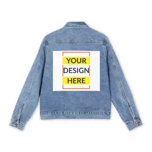 Custom Design - Mens Denim Jacket political tee Classic Collar