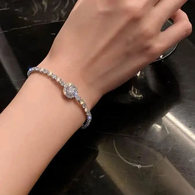 【Must be】S925 Silver Premium 2ct  cubic zirconia Stackable Bracelet - New Release | Adjustable Fit  | Elegant & Timeless Gift for Women (Birthday/Valentine’s Day/Anniversary) bracelets for women |  Jewelry Accessories，dealsforyoudays gift High Quality, 92