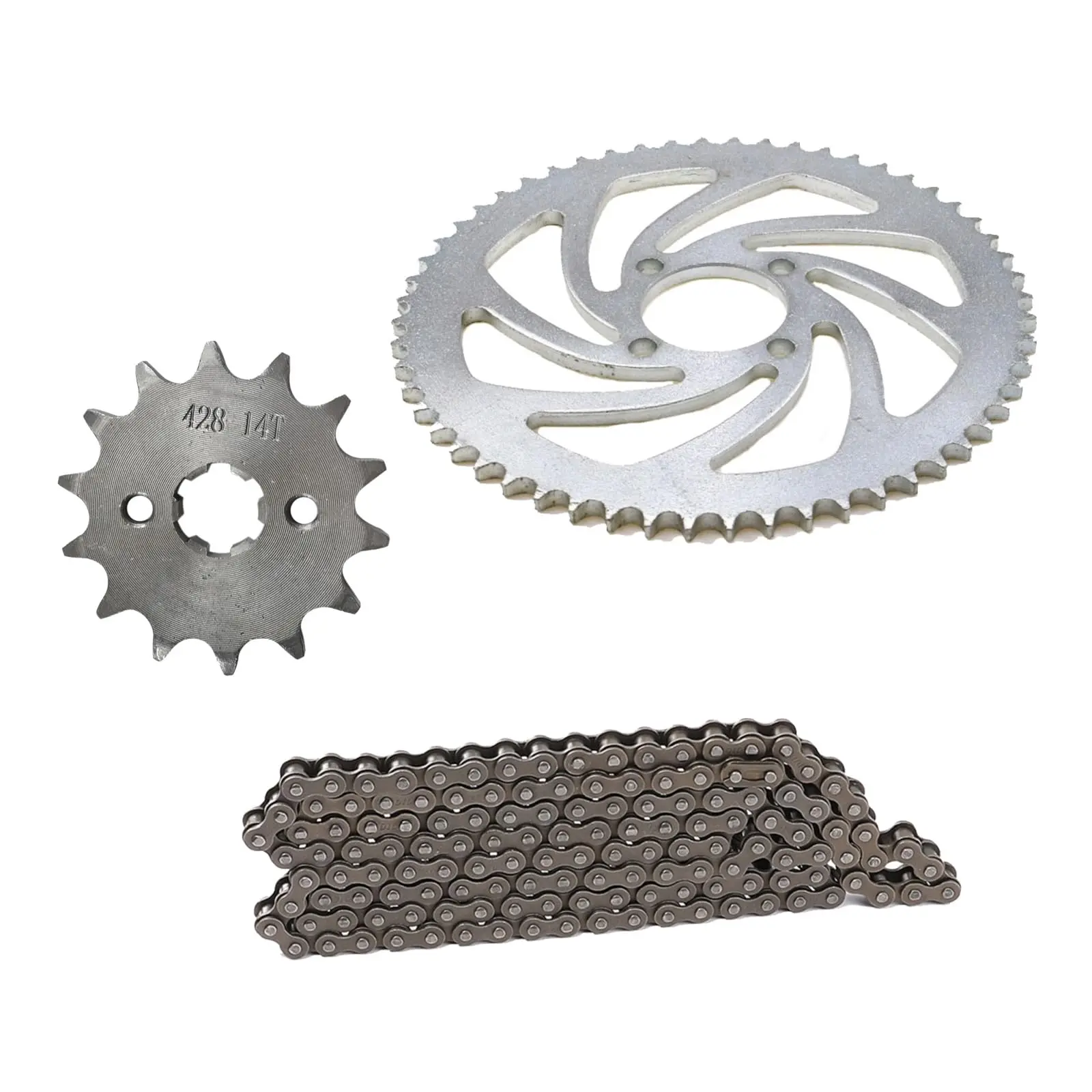 428 140 Links Chain with Dirt Pit Bike 56T Rear Chain Sprocket and Front Engine Sprocket Kit for 125cc 150cc 200cc Trail Pocket Monkey Bike Scooter Thumpstar Pitpro Sunl Taotao Braaap