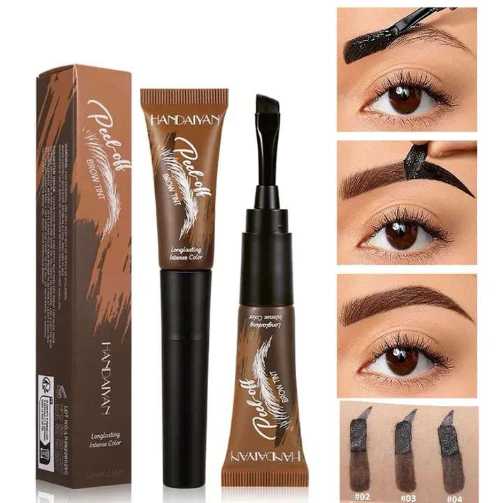 Tear-Off Eyebrow Tint – Smudge-Proof Waterproof Brow Gel with Natural-Looking Pigment, Easy Application, Long-Lasting Peel-Off Tint Gel for Beautifully Defined Brows at Home, Beginner-Friendly Eyebrow Product