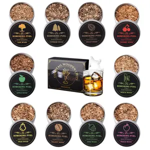 Smoking Wood Chips Cocktail Smoker, 10 Flavors of Natural Wood Chips Including Cherry, Apple, Pecan, Pear, Walnut, Oak, Beech, Peach, Pine and Cypress